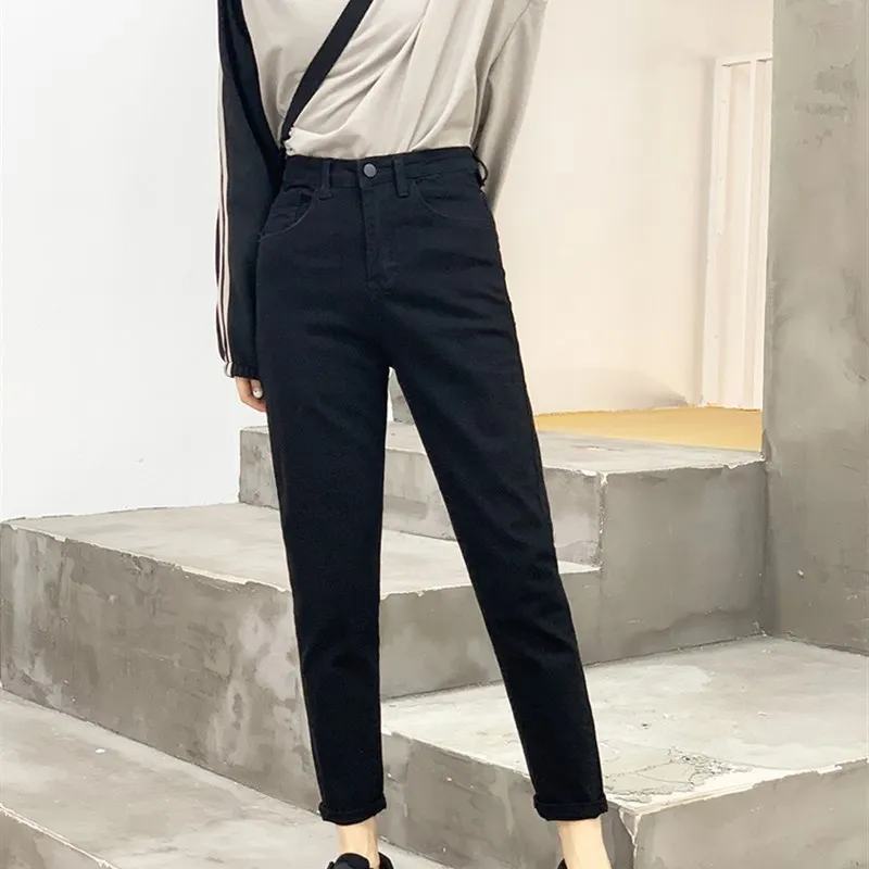 

Женские джинсы больших размеров с высокой талией, утягивающие эластичные европейские брюки с небольшими ногами Salt System, женская мода