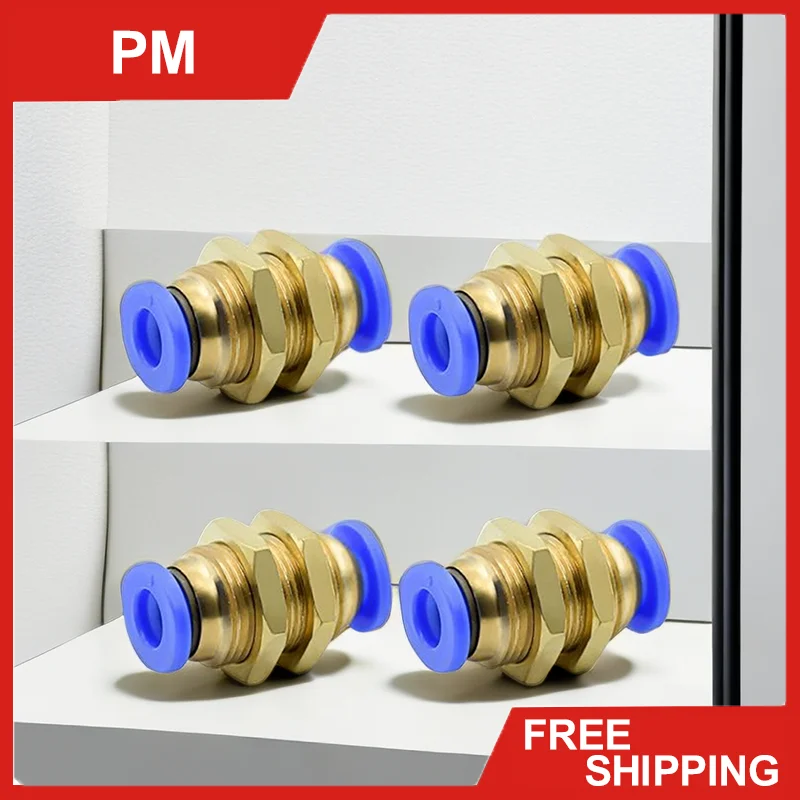 Air Quick Connector, Brass Pneumatic Connector Fittings Quick Fitting Thread Dia. 4mm 6mm 8mm 10mm 12mm for Industry Automatic