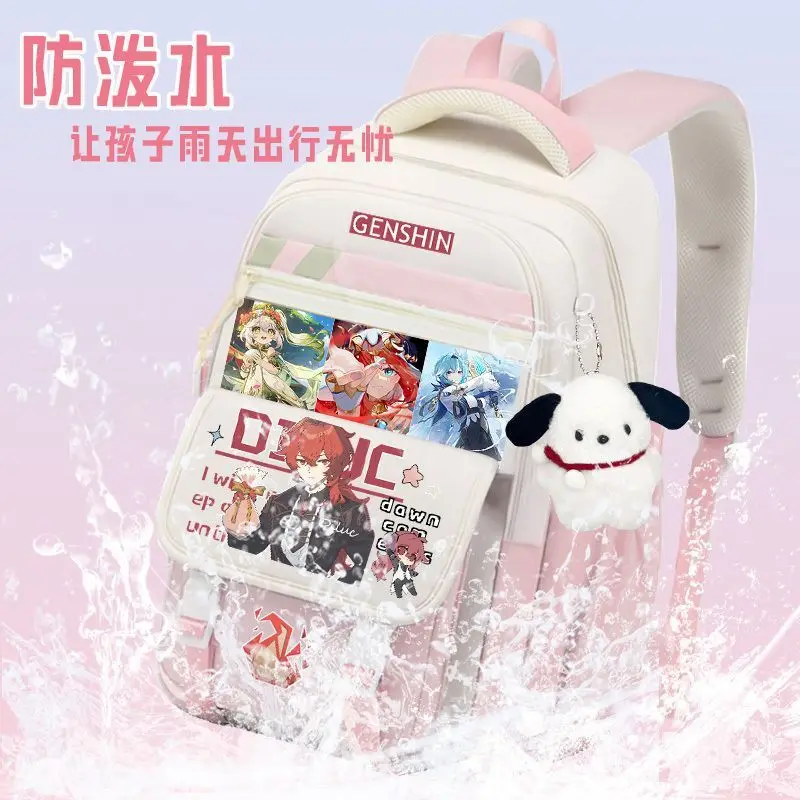 Genshin Impact Merchandise Anime Elementary Grades 3-6 Middle School Students New Large Capacity Boys Dirt-Resistant Ba