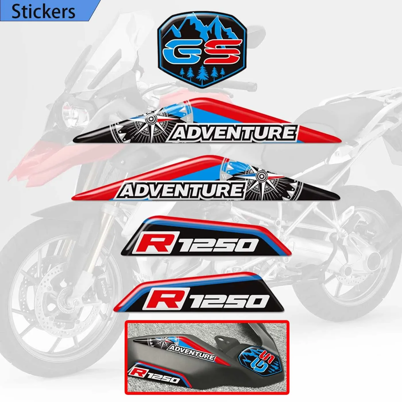 Fit BMW R1250GS LC ADV R1250GS HP Motorfiets Stickers Adventure Front Snavel Kuip Uitbreiding Wiel Extender Cover