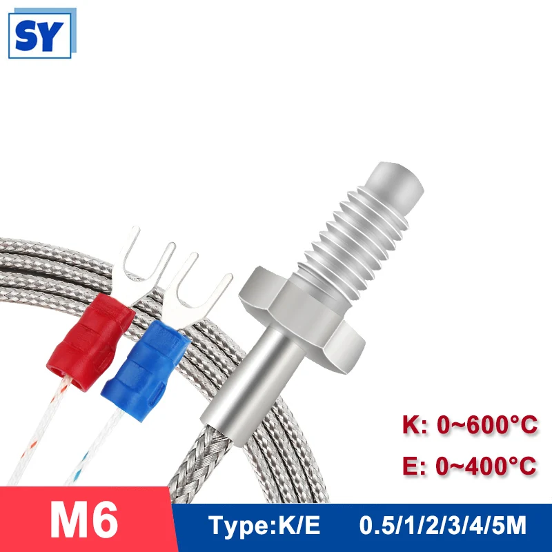 

Резьба термопары M6 винтовая термопара Резьба M6 Винт датчик температуры зонд для промышленного регулятора температуры 0-600 °C