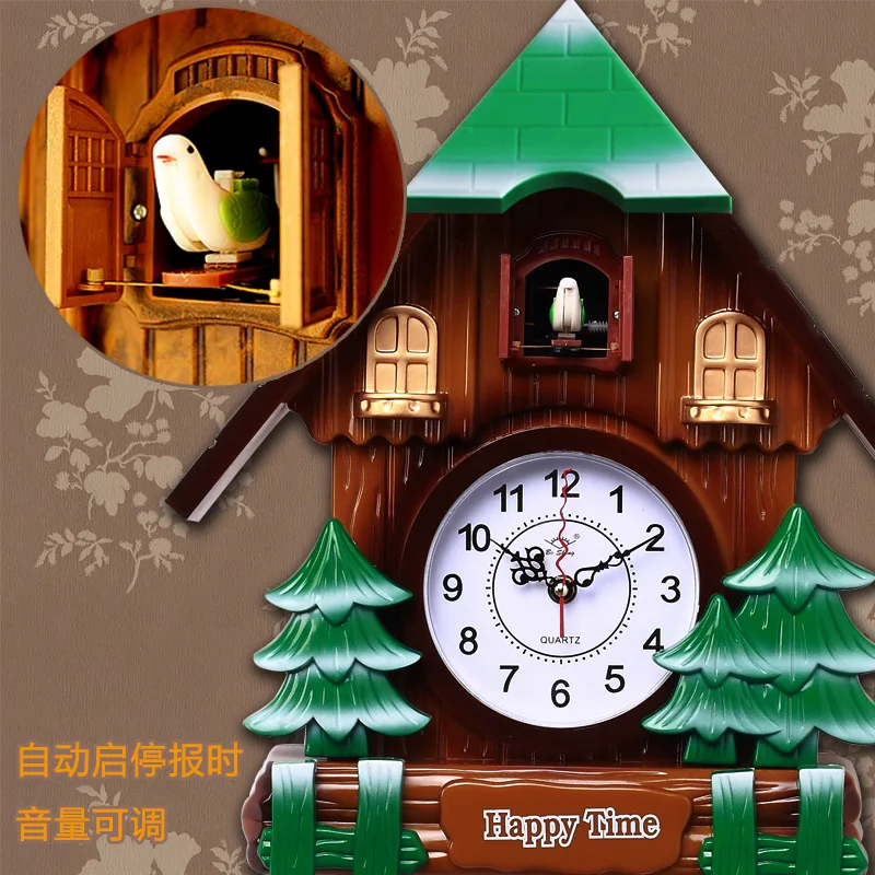Large 3d Wall Clock Vintage Cuckoo Clock Bell Pendulum Clock Wall Decor Children's Room Bedroom Watch Bird Reloj Gift Idea SC292