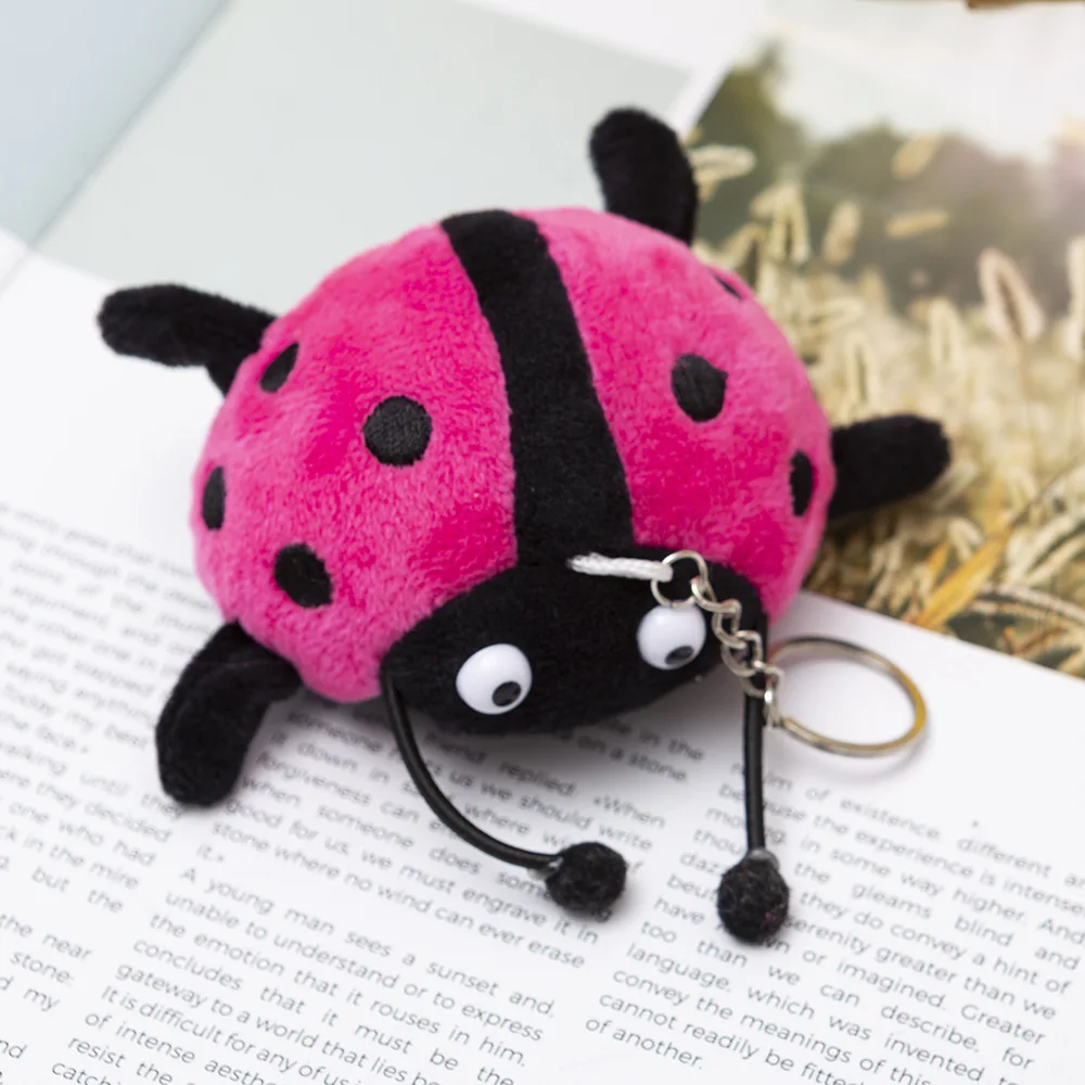 4 Colors 9Cm Cute Ladybug Cartoon Animal Plush Keychain Ladybird Stuffed Small Toy Doll For Wedding Gifts