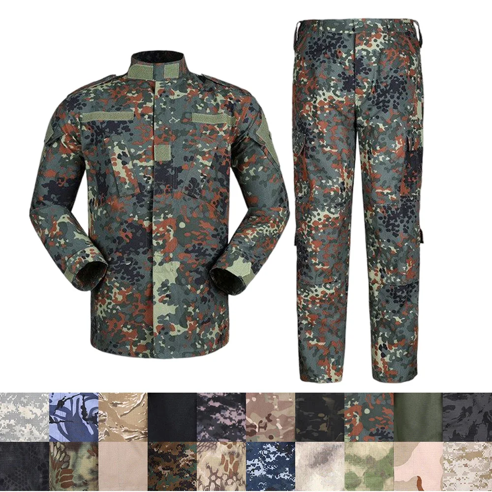 Multicam Camouflage Tactical Military Uniform Army Special Forces Combat Uniforms Airsoft Paintball Male Riding Shirt & Pant Set