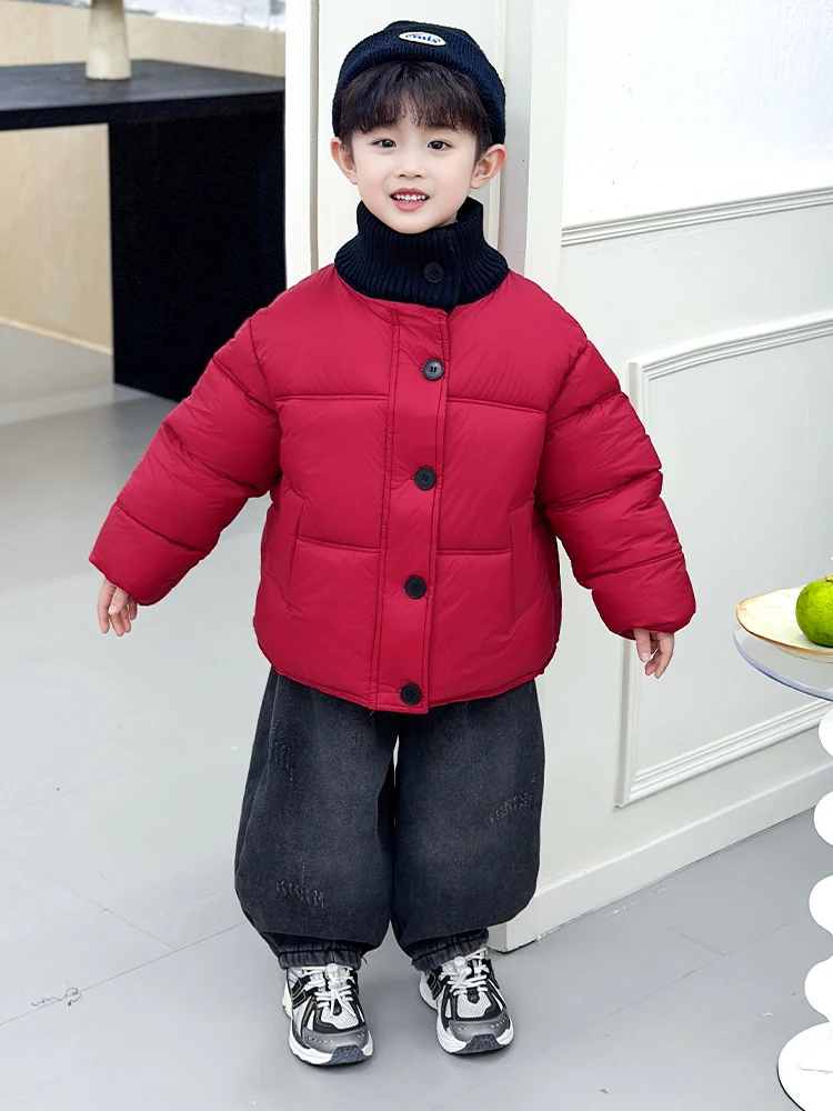 

Boys Thiened High Collar Cotton Jaet Windproof Warmth Winter New Arrival Baby Cotton Coat Youth Faion Casual Wear