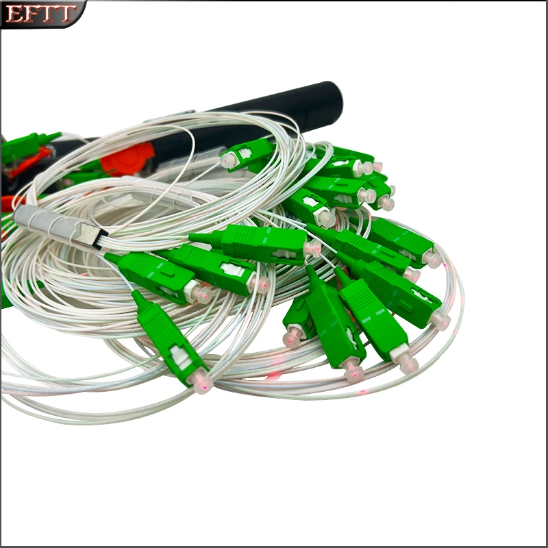 

High Quality 10pcs/lot SC/APC 1X4 PLC Fiber Optic Splitter 0.9mm Single Mode G657A1 Splitter FTTH SM 1m PVC Connector Tool