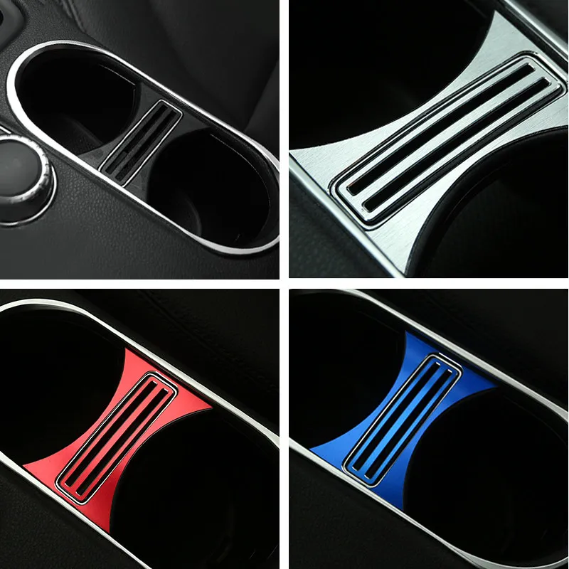 For Mercedes Benz A B GLA CLA Class W176 W246 C117 W117 X156 Car Interior Center Control Water Cup Holder Cover Sticker Trim