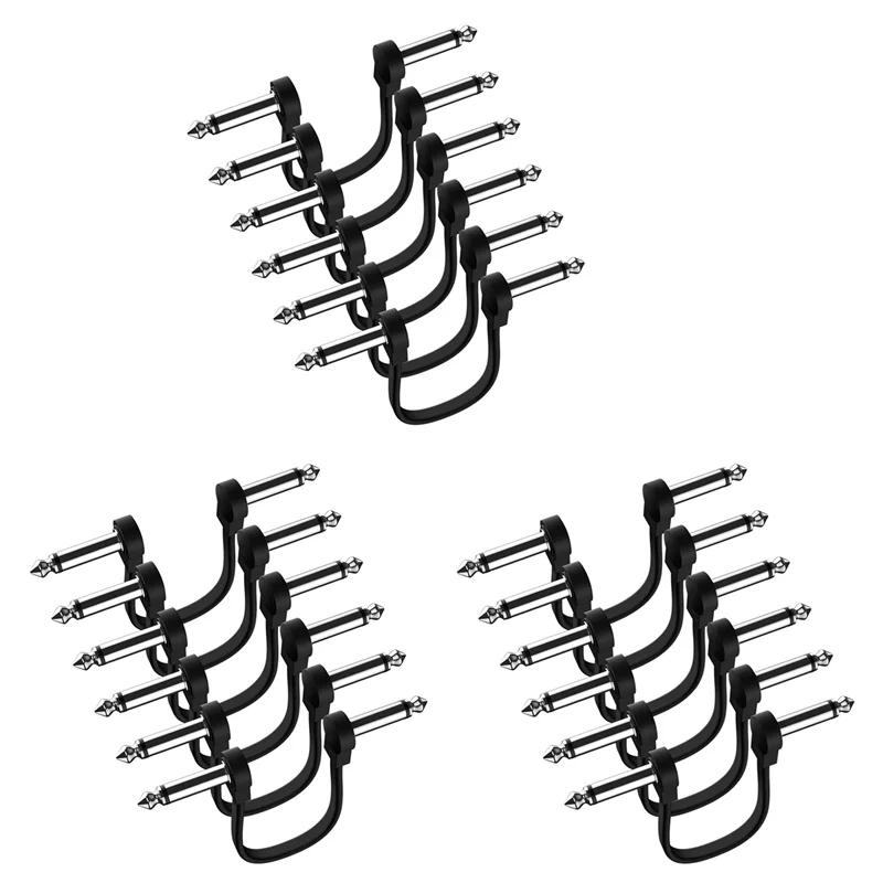 FAST-18 Pack 6 Inch Guitar Patch Cable, Instrument Guitar Pedal Cable Right Angle Flat Patch Cable