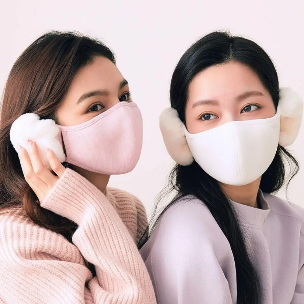 Masker wanita penutup mulut tahan angin, masker wanita musim dingin hangat tahan dingin, masker hangat telinga untuk bersepeda