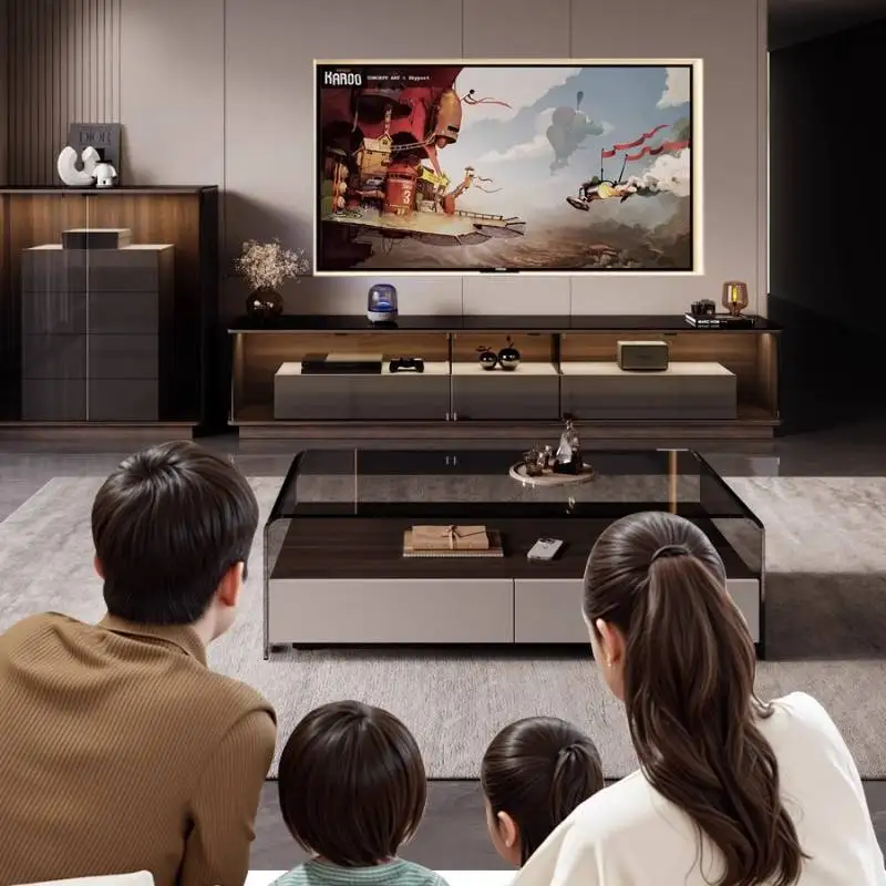 خزانة تلفزيون زجاجية إسكندنافية بتصميم تخزين أسود للشقق خزانة تلفزيون لغرفة المعيشة عرض فاخر أثاث منزلي من Fernsehr Schrank #2