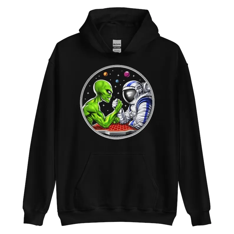 

Astronaut Alien Arm Wrestling Hoodie, Alien Sweatshirt, Arm Wrestler Clothing, Arm Wrestler Clothes, Aliens Outfit, Alien Appare