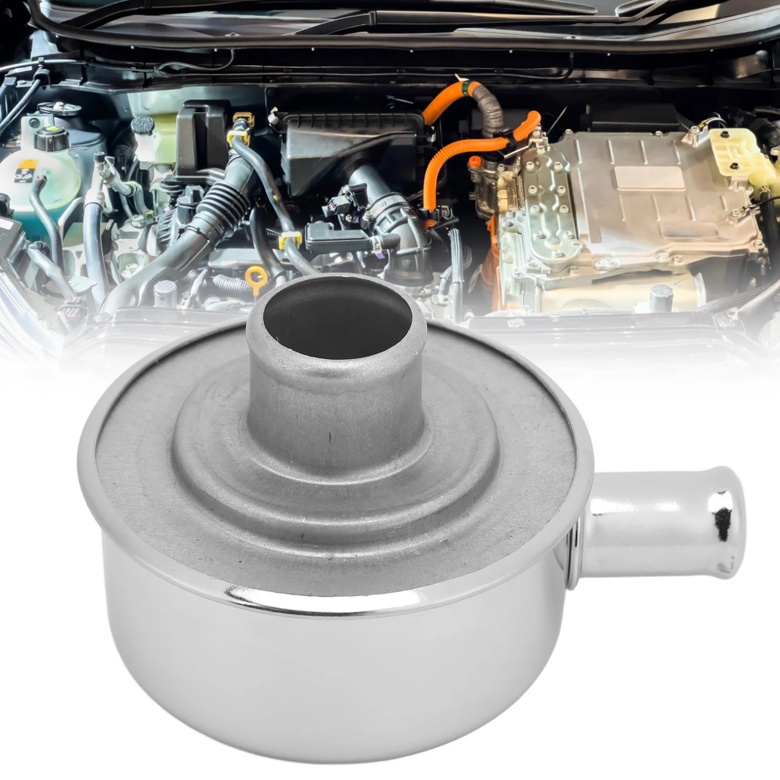 Round Valve Cover Breather Push In Style Highly Polished Breather Device with Vent Tube for Chevy for Ford for SBC BBC SBF 350