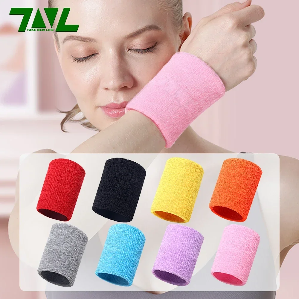 1Pair Sweat Towel Cuff Wristband Sport Bracers Wrist Support Band Tennis Wrist Guard Protector Strap Gym Fitness Run Sweatband