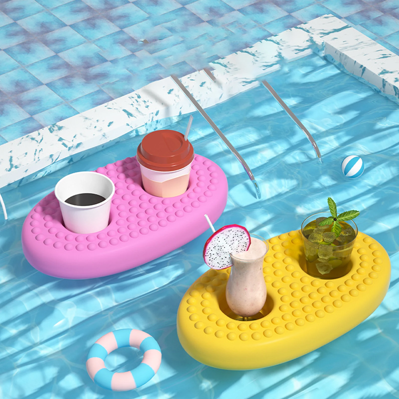 

Outdoor Swimming Pool Inflation Can Float Cup Cushion, Beverage Beer Swimming Pool Water Storage Rack Tool Accessories