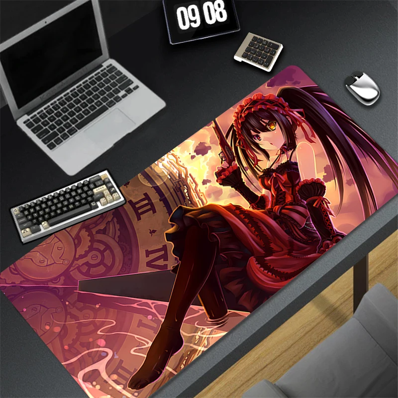 Pattern Game Mousepad Pad Rubber Mouse Mat Desk Gaming Non Slip T-tokisaki Kurumi Table Mat Gamer Cabinet Mousepad Keyboard Pad