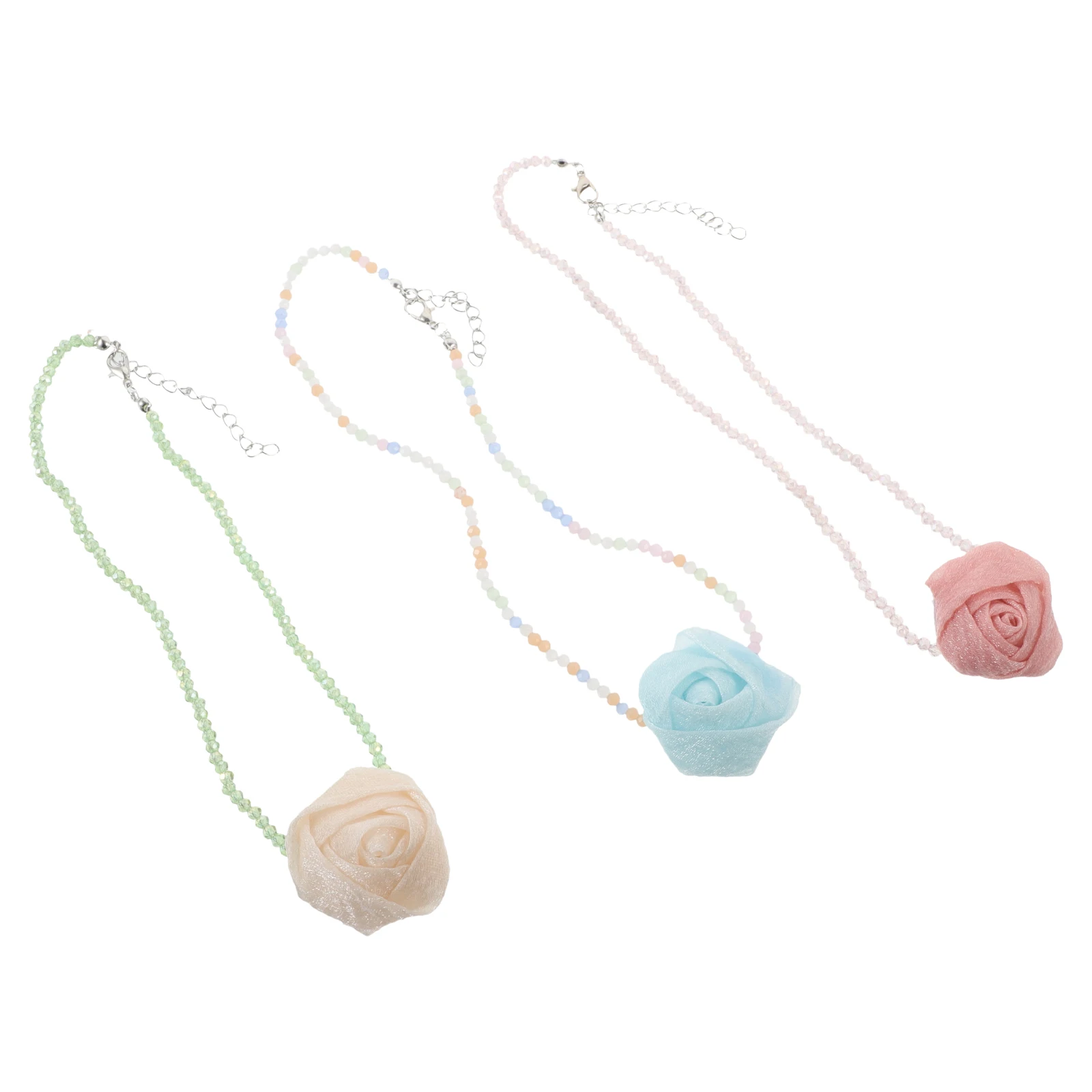 

3pcs Necklace Women Bridesmaid Boho Beaded Charm Floral Choker Jewelry Set Accessories Durability