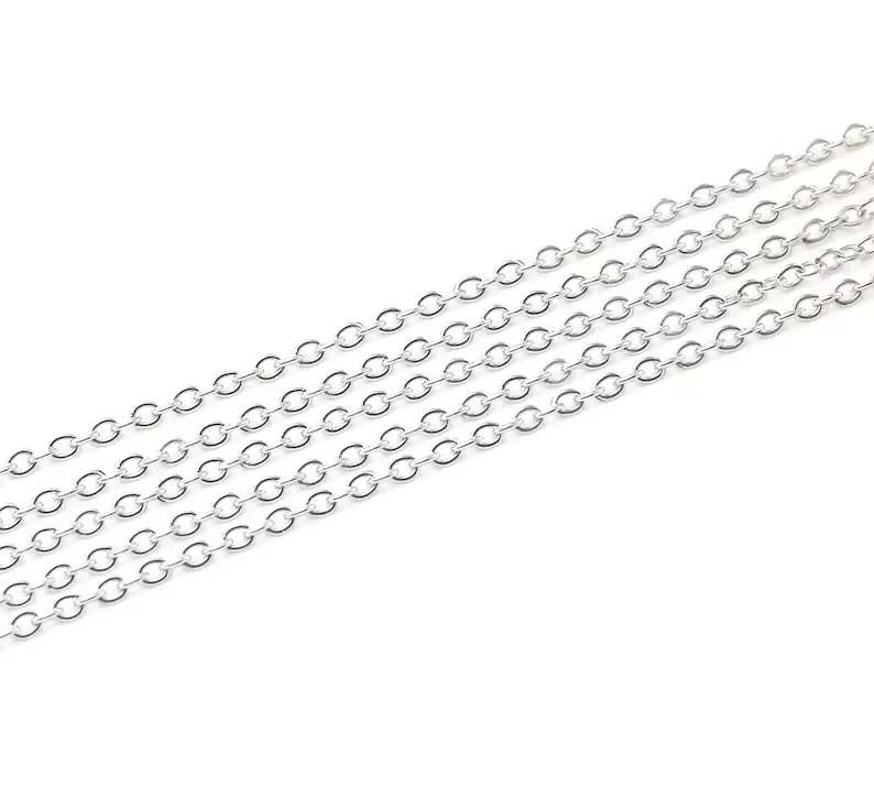 10Meters Flat Cable Chain, Stainless Steel Cross Chain, Bracelet Making, Necklace Chain, 1.3mm 1.8mm, Jewelry Supplies S039