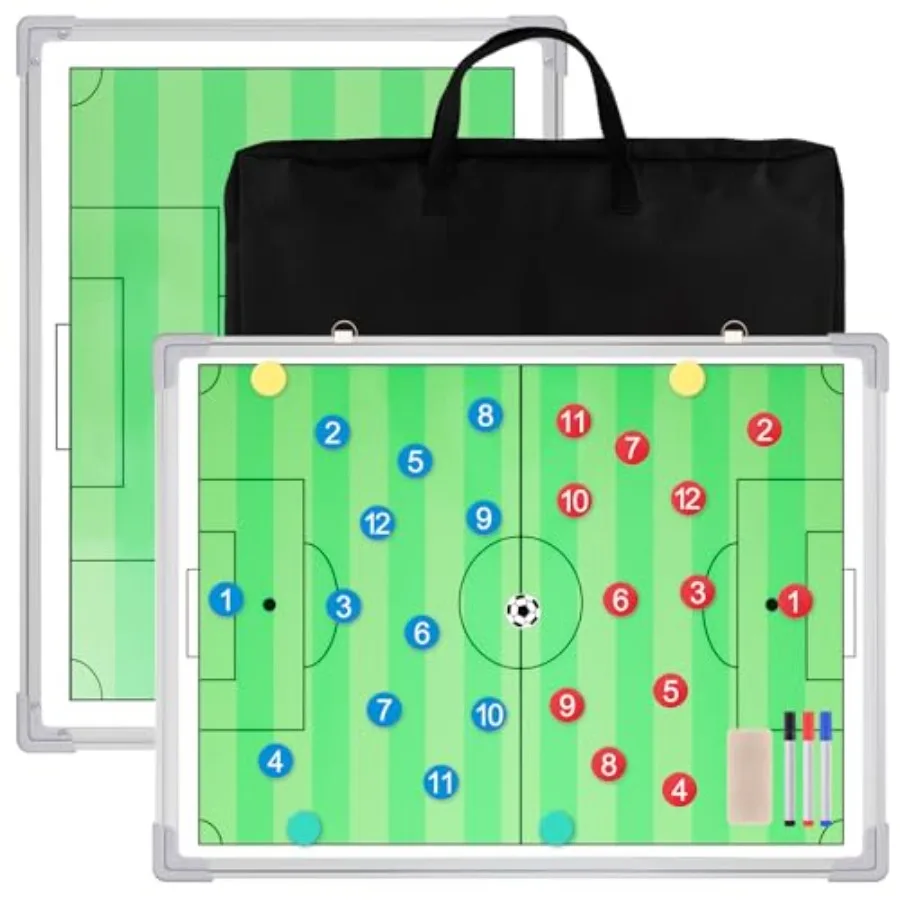 

Магнитная доска для тренеров 36 дюймов, двусторонняя, сухостираемая, портативная тактическая доска-клипборд с магнитными цифрами и маркером