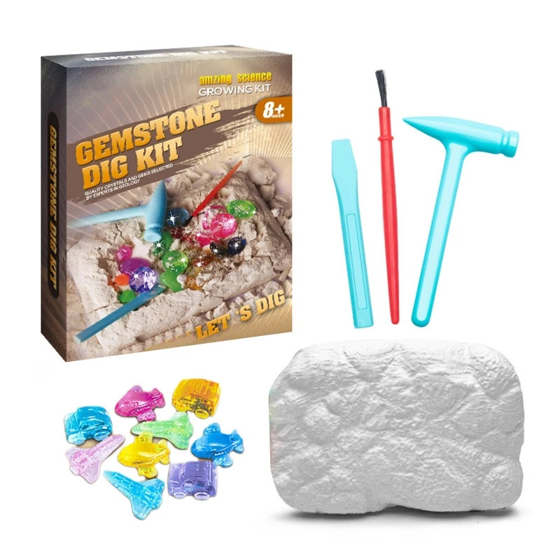 

Gemstones Dig Toy Gems Digging Kit Archaeological Mining Science Toy for Children Girl Boy STEM Toy Novelty Dropshipping