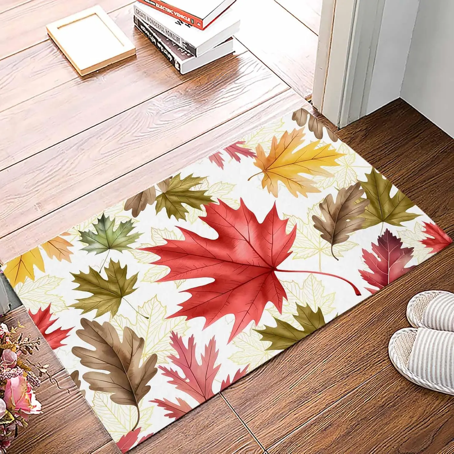 Autumn Maple Leaves Welcome Entrance Doormat Home Decor Non-Slip Corridor Balcony Rugs Kitchen Floor Mat Bathroom Foot Mat