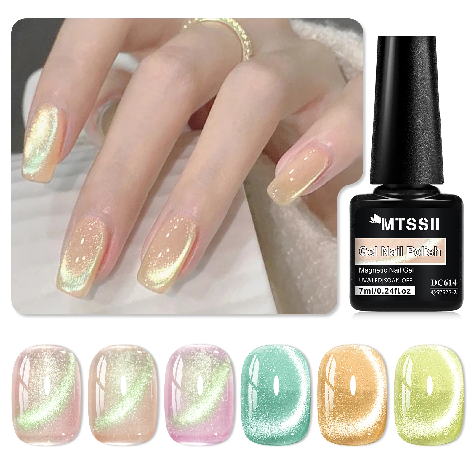 

9PCS/SET Green Yellow Cat Magnetic Gel Nail Polish Set Jelly Varnis Semi Permanent UV LED Gel Nail Art Manicure Kit With Magnet