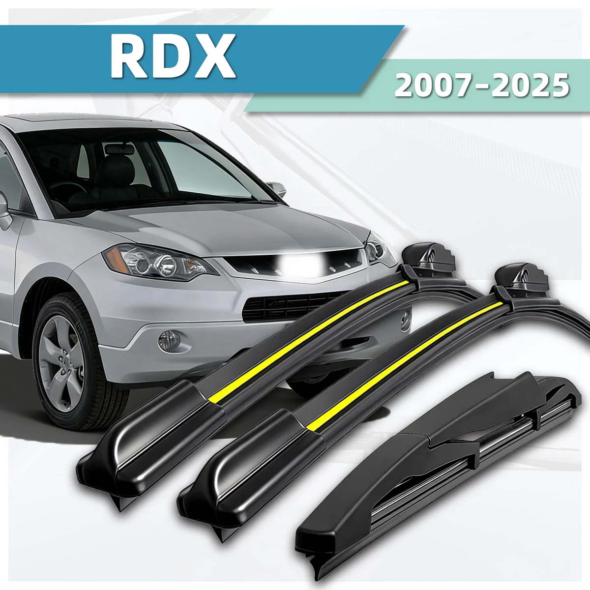 

3PCS Automotive Front Windshield Wiper Suitable For Acura RDX 2007-2025 Natural Rubber Strip Accessories Silent Wiper Blades