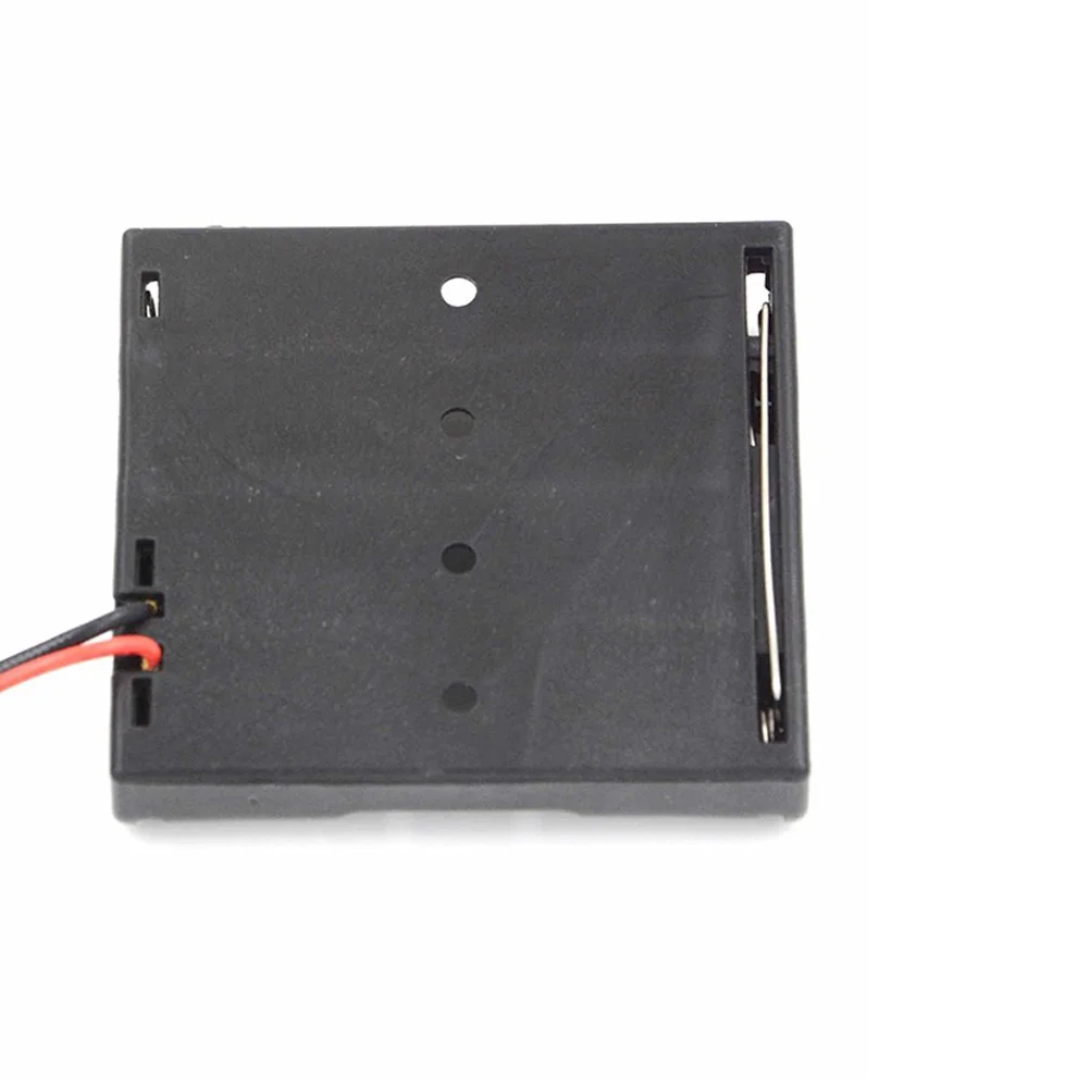 

6Pcs Case Box Black 4 Slots 1.5V Aaa Holder Spring Clip Design Wire Leads for Monolithic System Mobile Robot