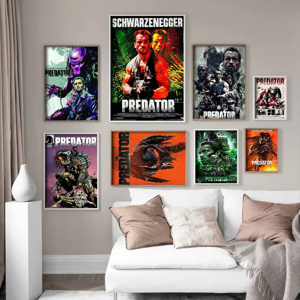 The P-Predator Monster Movie Self-adhesive Art Poster Whitepaper Sticker DIY Room Bar Cafe Wall Decor view 4