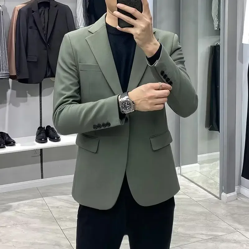 Brown Plus Coat Men\'s Suit Jackets Big Size Oversize Male Blazer Party Fashion 2024 Fashionable Vintage Elegant Premium