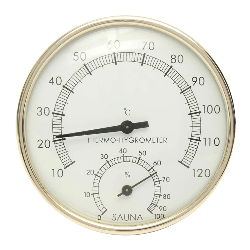 Mini Dial Type Thermometer Hygrometer Gold/Mixed Color Thermo-Hygrometer Sauna