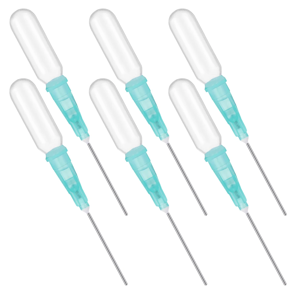 6pcs Dispensing Straws Lab Needles Mini Droppers for Oils Stainless Steel Plastic Needle Oiler Bottles Perfume Pipette Oil