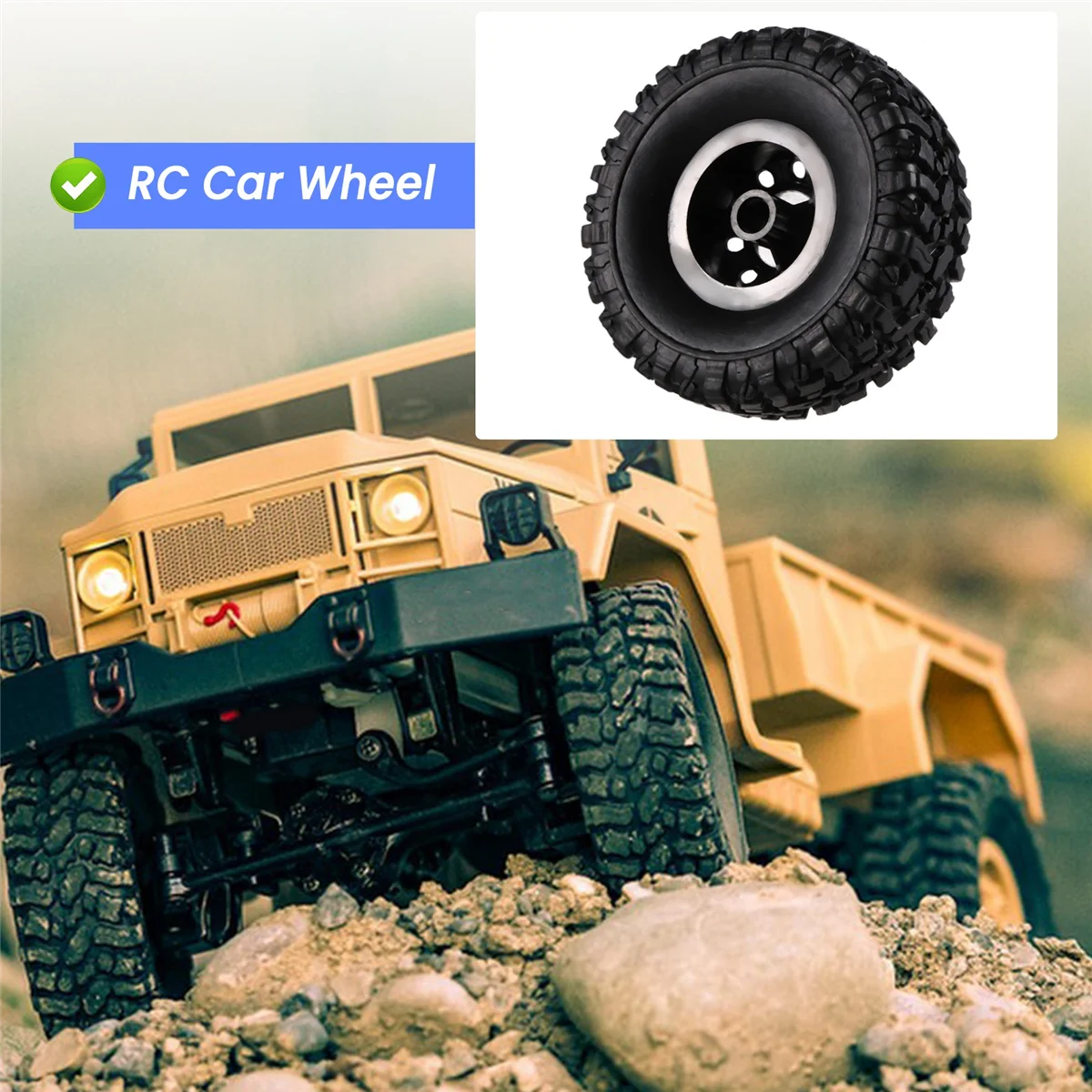 BAAA-4Pcs 65mm pneus roda para mn d90 d99s MN-90 mn91 mn98 mn99s wpl c14 c24 C24-1 c34 b14 b24 b36 rc peças de atualização do carro