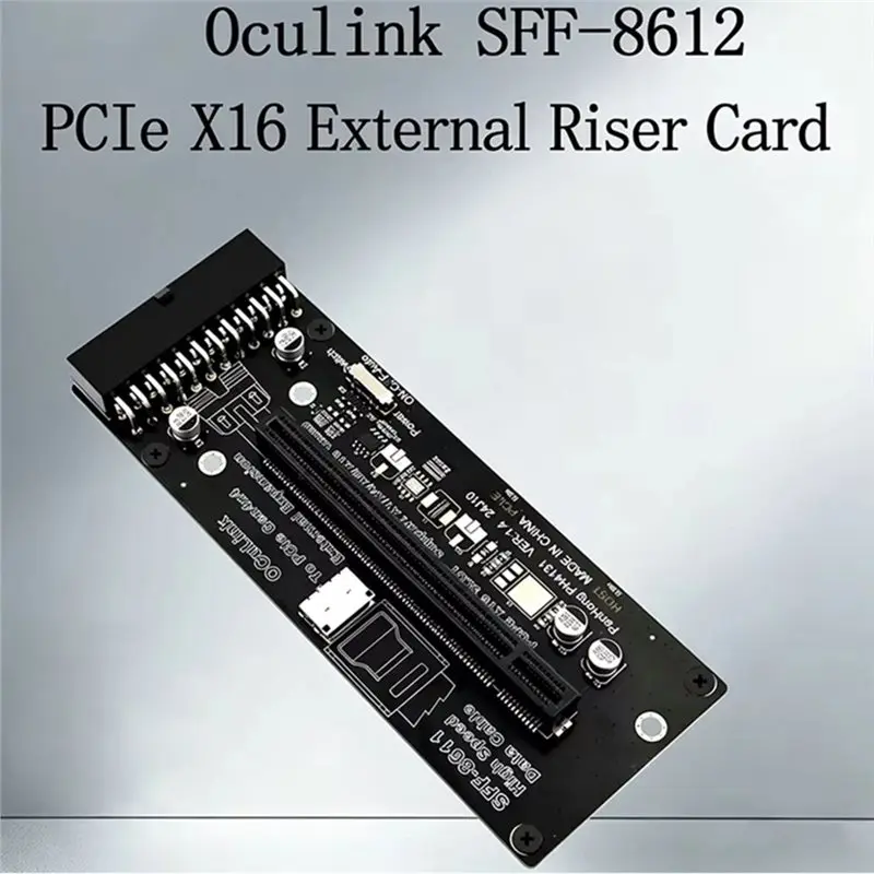 

Адаптер-райзер A13E-Oculink SFF-8612 на PCI-E 4.0 X16 с 24-контактным разъемом питания для GPU, высокоскоростной стабильный удлинительный кабель