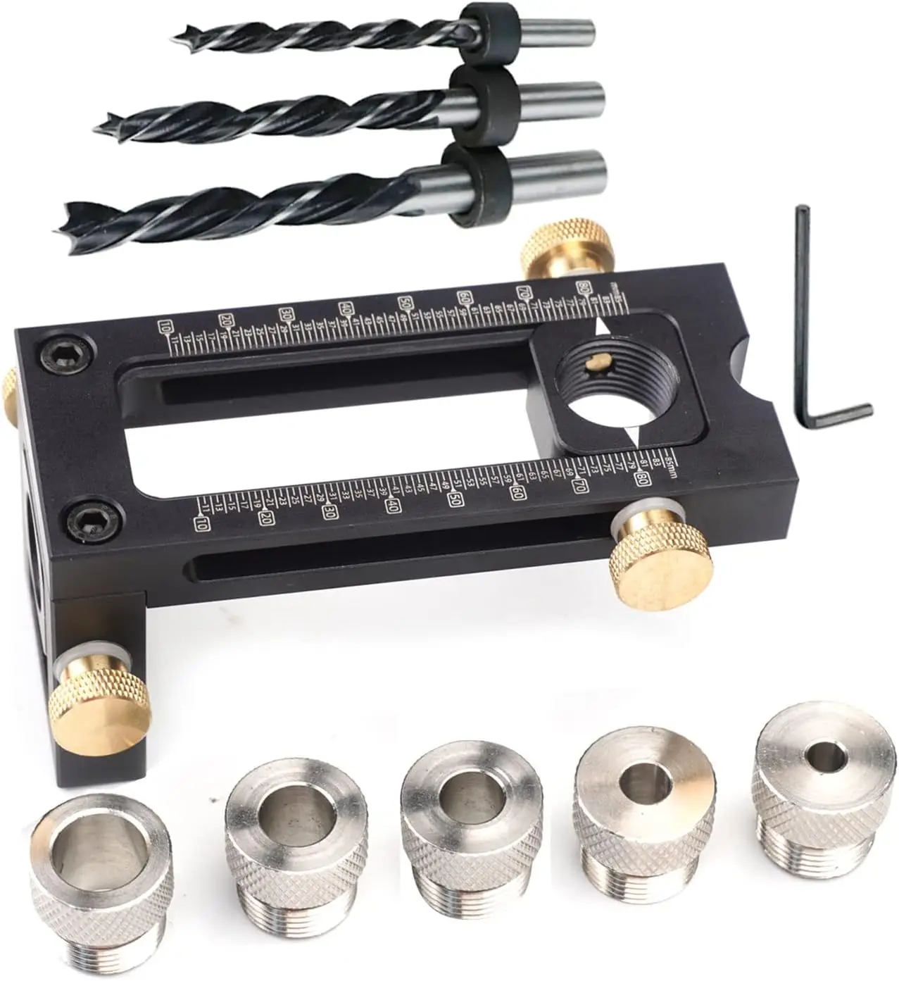 Carpintaria Parafuso Gabarito Perfurador Localizador com Brocas de Torção Kit Guia de Perfuração 4-hole mm mm 10 mm 12 mm 15 mm em Ajustável