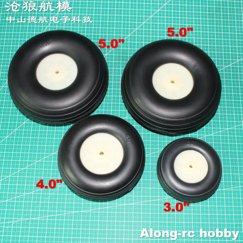 RC Airplane Hobby Models DIY Plane Model Landing Gear Spare Part Rubber Wheel 2pcs 76mm or 102mm 127mm Hole 4.1or 5.1mm Wheels