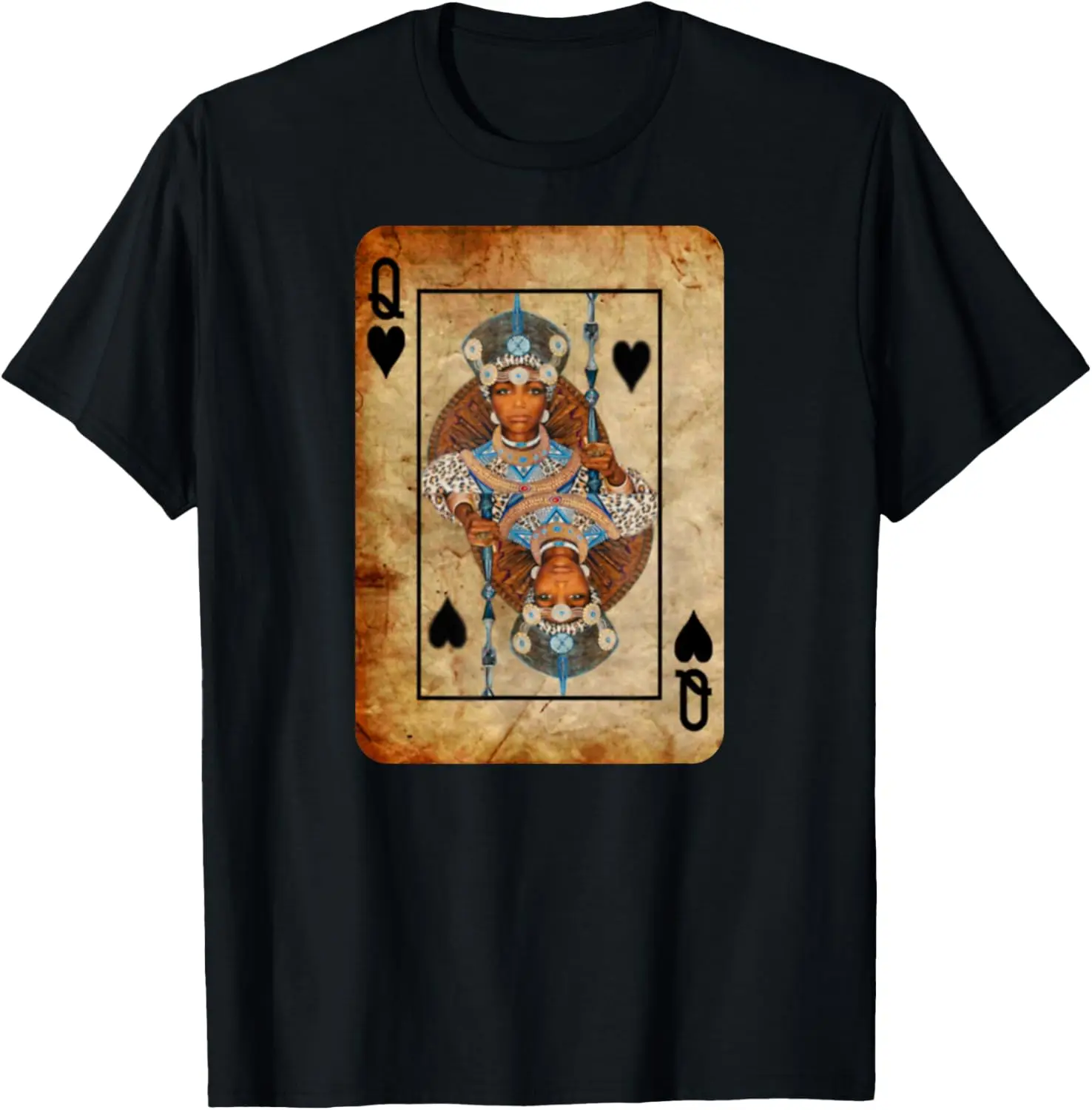 Black Queen Spade Playing Card - T-Shirt - Men Women Youth T-Shirt