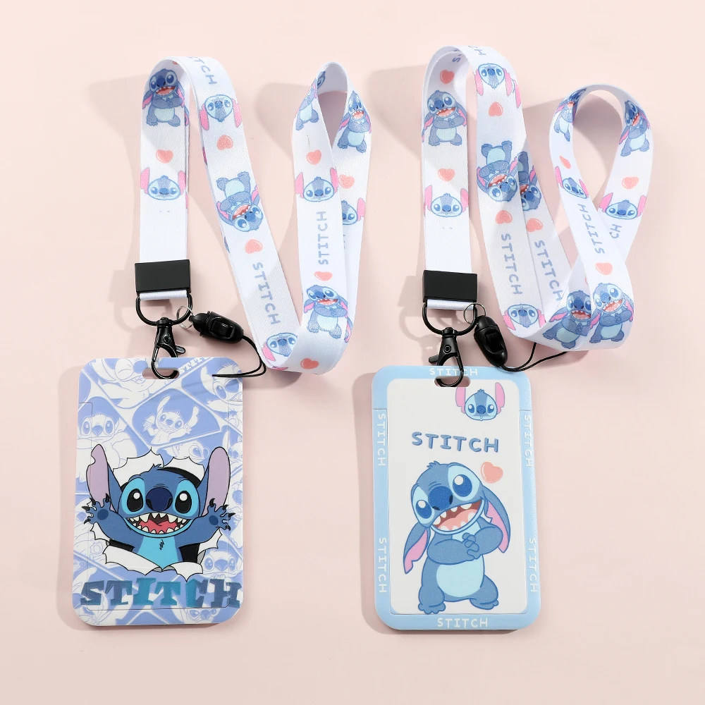 

Lilo Stitch Cute Couples Lanyard For Keys Chain Credit Card Cover Pass Mobile Phone Charm Straps ID Badge Holder Key Accessories