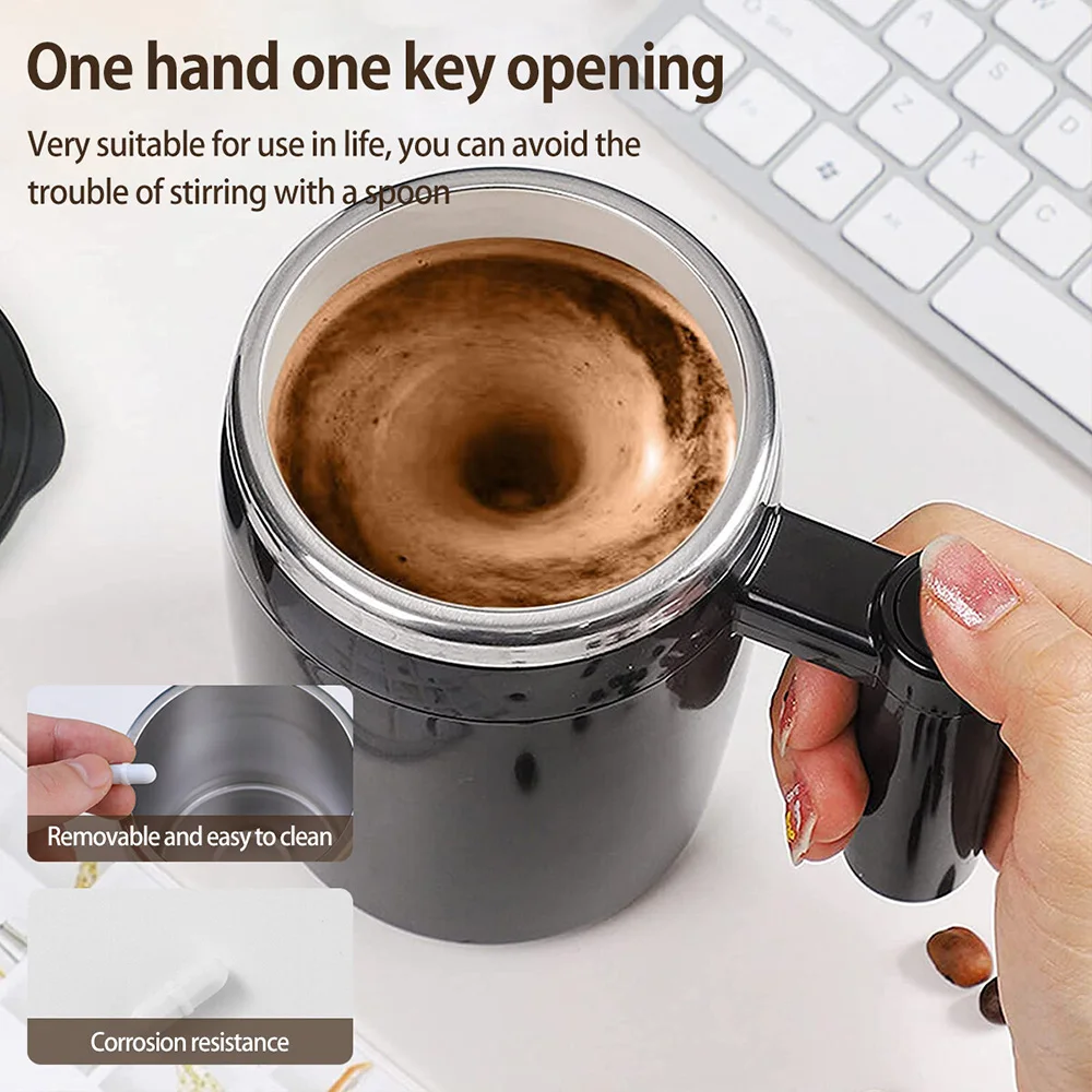 Electric Mixing Cup Stainless Steel Mug Cup Magnetic Rotating Blender Auto Stirring Coffee Cup Tea Milk Cocoa Water Cup