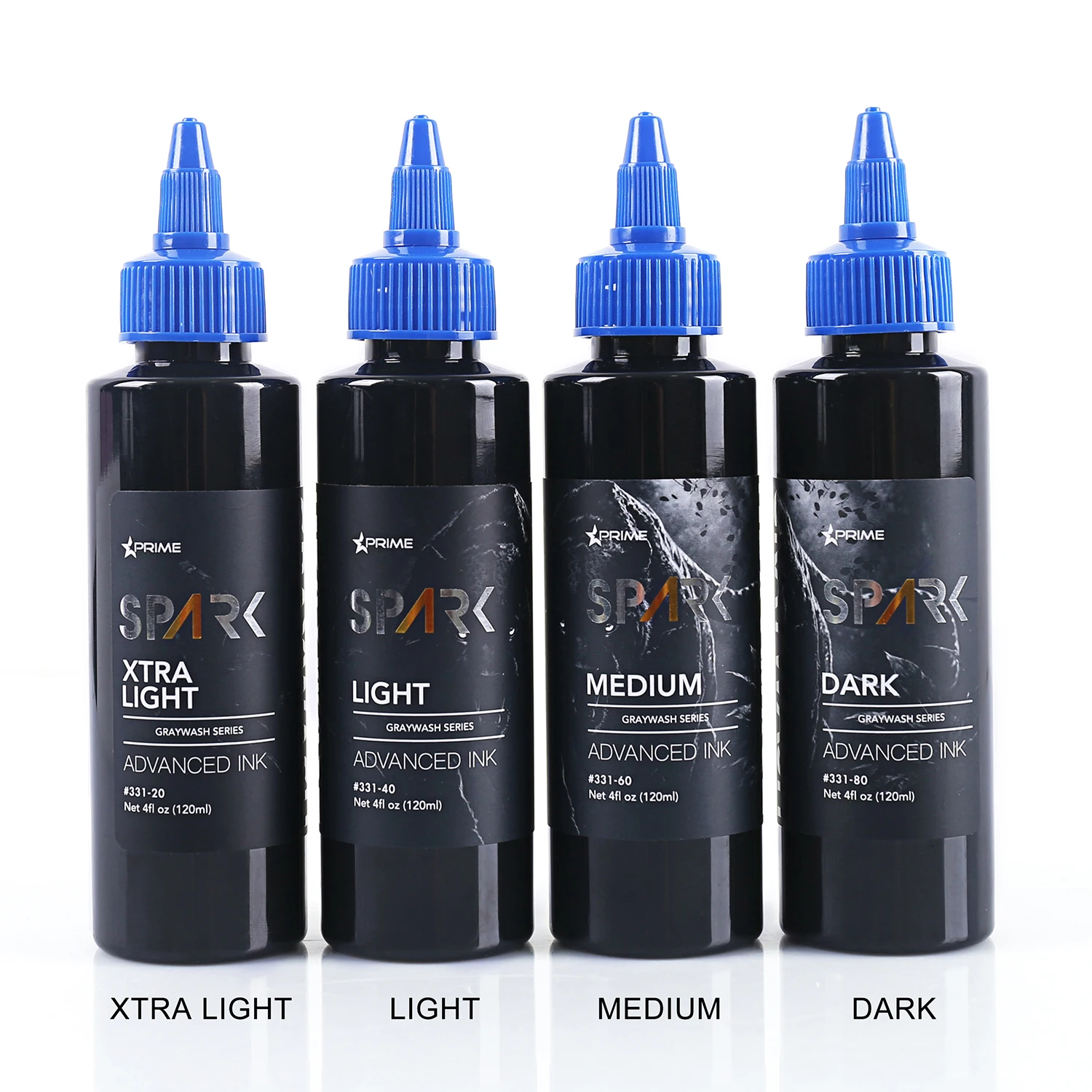 Spark Premium 4OZ*4 GREYWASH SETS Waterproof Temporary Tattoo Inks