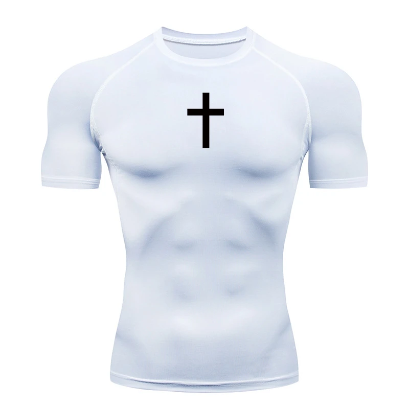 Workout Compression Shirt Athletic Quick Dry Tshirt Tee Men Gym Fitness Sweat Absorbent Undershirts Tops Short Sleeve Rash Guard