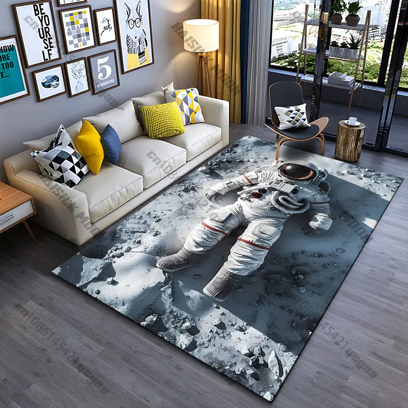 Astronaut resting on moon carpet Yoga living room room decor children's crawling mat doormat area rug games mat