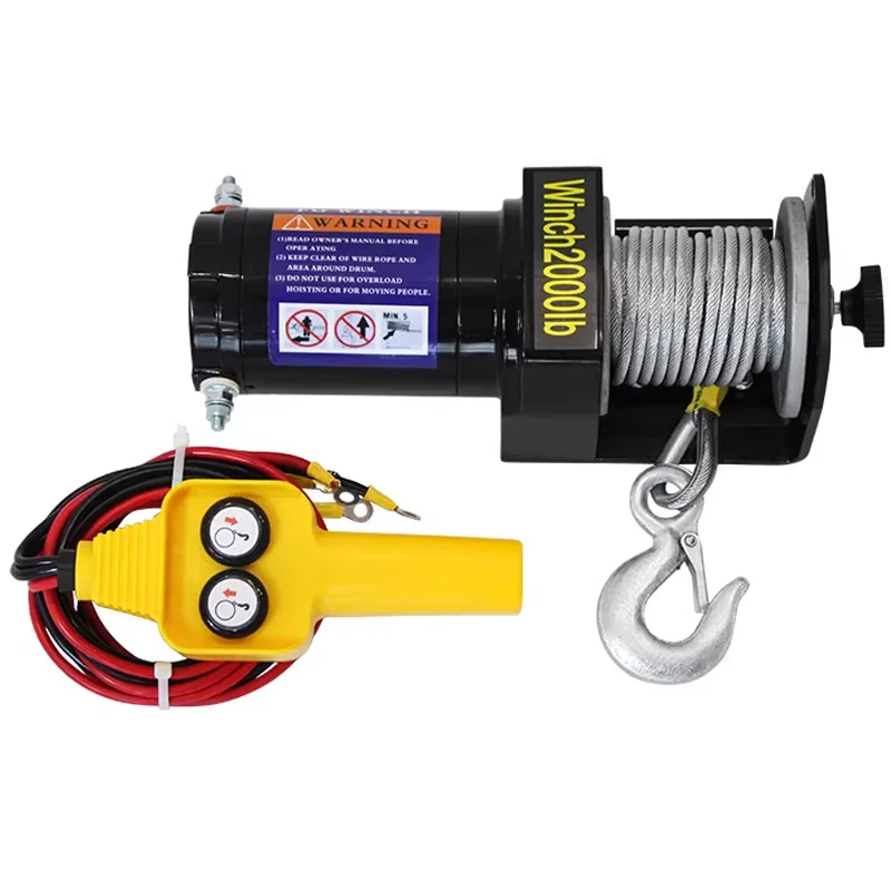 2000lb/3000lb Electric Winch for Off-Road Rescue 12V/24V ATV/UTV Steel Cable Winch Includes Wired Remote Control