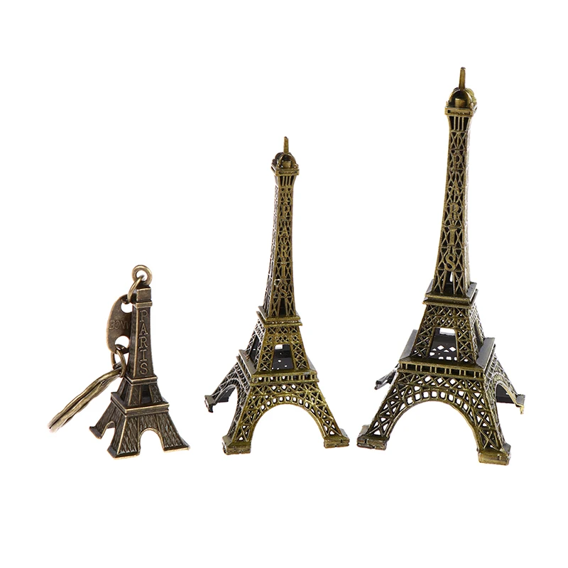 2024  Retro Paris Eiffel Tower Model Home Desk Bronze Metal Statue Figurine Decor Model Miniatures Travel Souvenirs Decorations