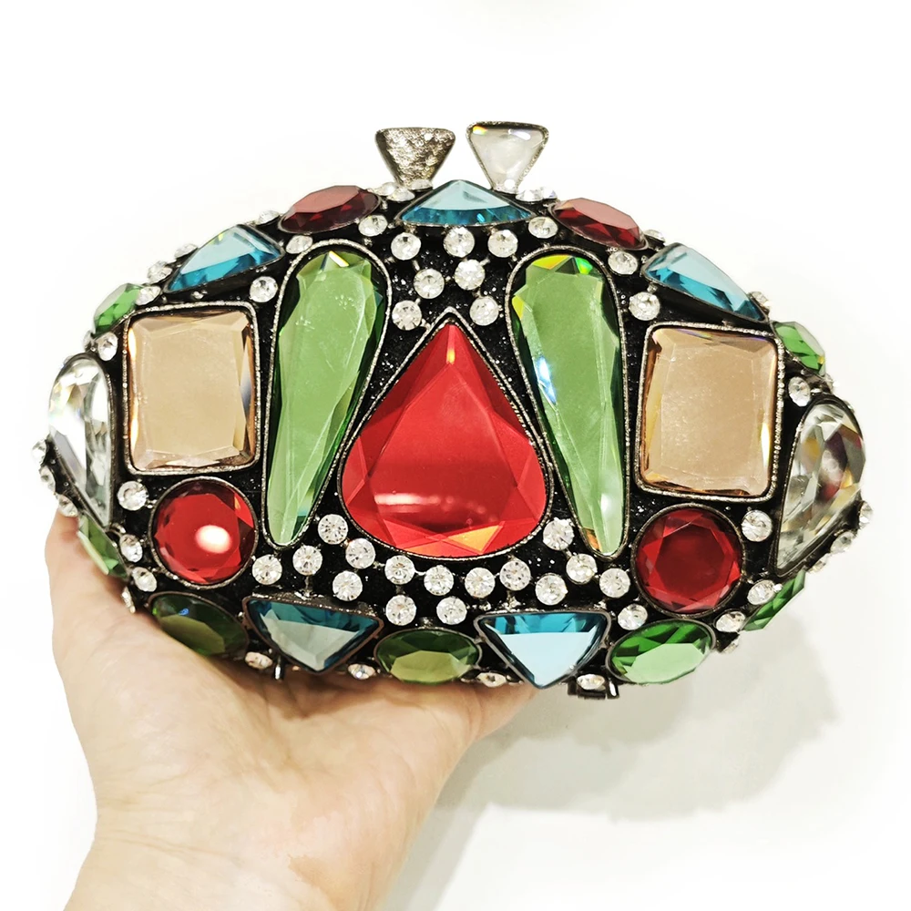 New Large Rhinestone Evening Bag Crystal Dinner Bag WHTUOHENG  Diamond Clutch Women's Bag Luxury Formal Party Bags And Handbags view 4