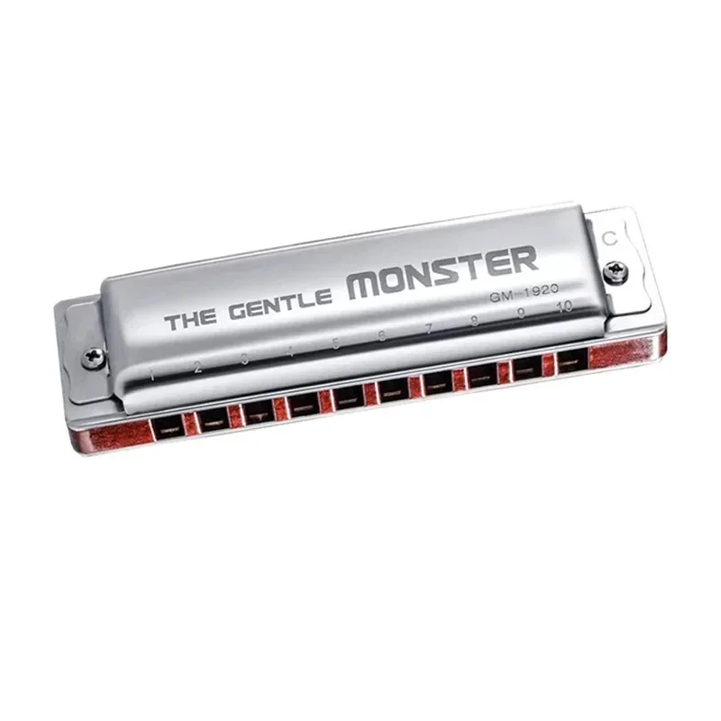 For^-JDR Blues Harmonica The Gentle Monster GM-1920 Harp Stainless Steel Cover Wood Comb Armonica Musical Instrumentos/*.