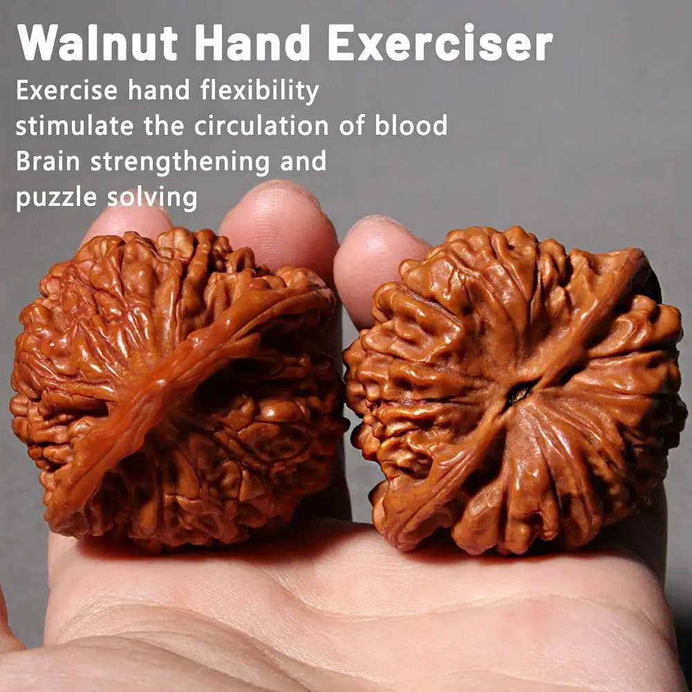 

Набор из 2 натуральных массажных шариков для рук из орехового дерева Вэньвань, для улучшения здоровья и фитнеса, идеальный подарок для пожилых родителей