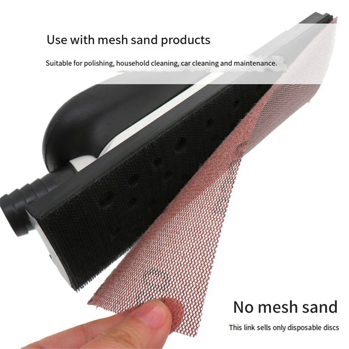 200 x 70mm Sanding Block Vacuum Hand Sander Sponge Pad Dust Free with 4 Pcs Replacement Pad for Wood Polishing Car