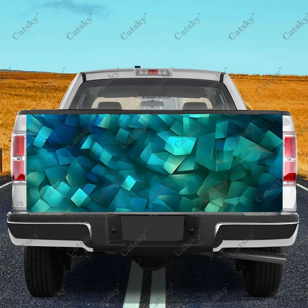 Modern Sports Futuristic Design Truck Tailgate Wrap Professional Grade Material Universal Fit for Full Size Trucks Weatherproof