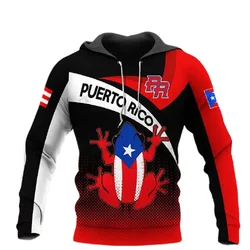 Męska bluza z kapturem odzież z nadrukiem 3D Puerto Rico swetry męskie z długim rękawem sportowa wiosenna bluza z kapturem Streetwear pulowerowe topy