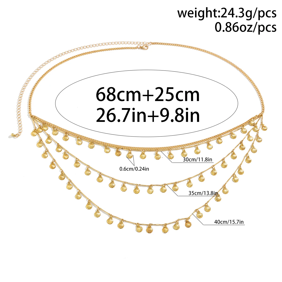 Bohemian Metal Star Butterfly Pendant Waist Chain Vintage Multi Layered Metal Belly Chain Women\'s Summer Beach Body Jewelry